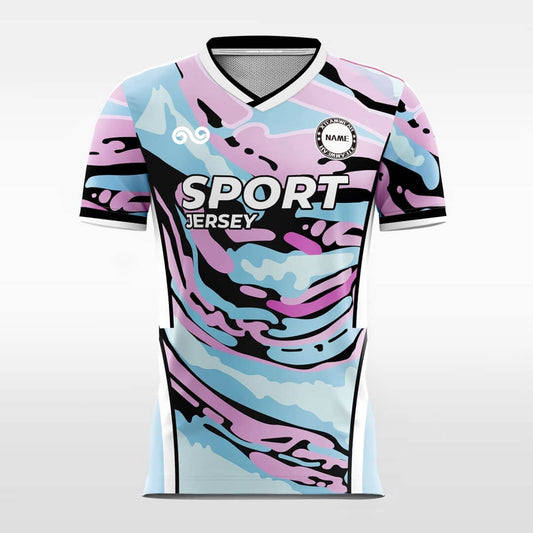 Camouflage Graphic - Custom Soccer Jersey for Men Blue Sublimated