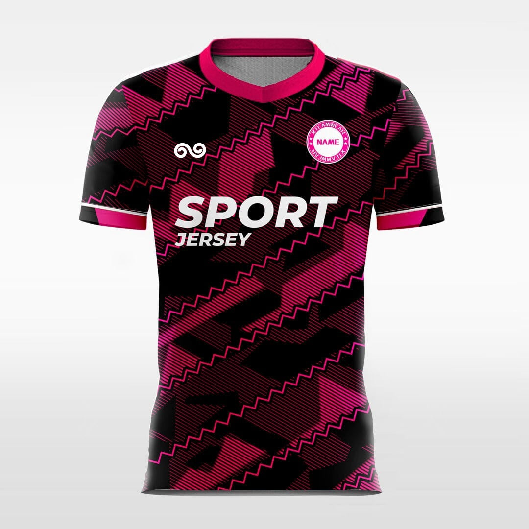 Enthusiastic Ladder - Custom Soccer Jersey for Men Pink Sublimated