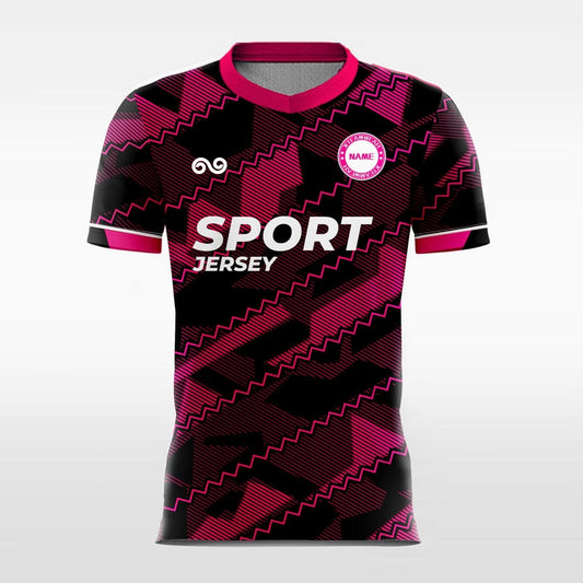 Enthusiastic Ladder - Custom Soccer Jersey for Men Pink Sublimated