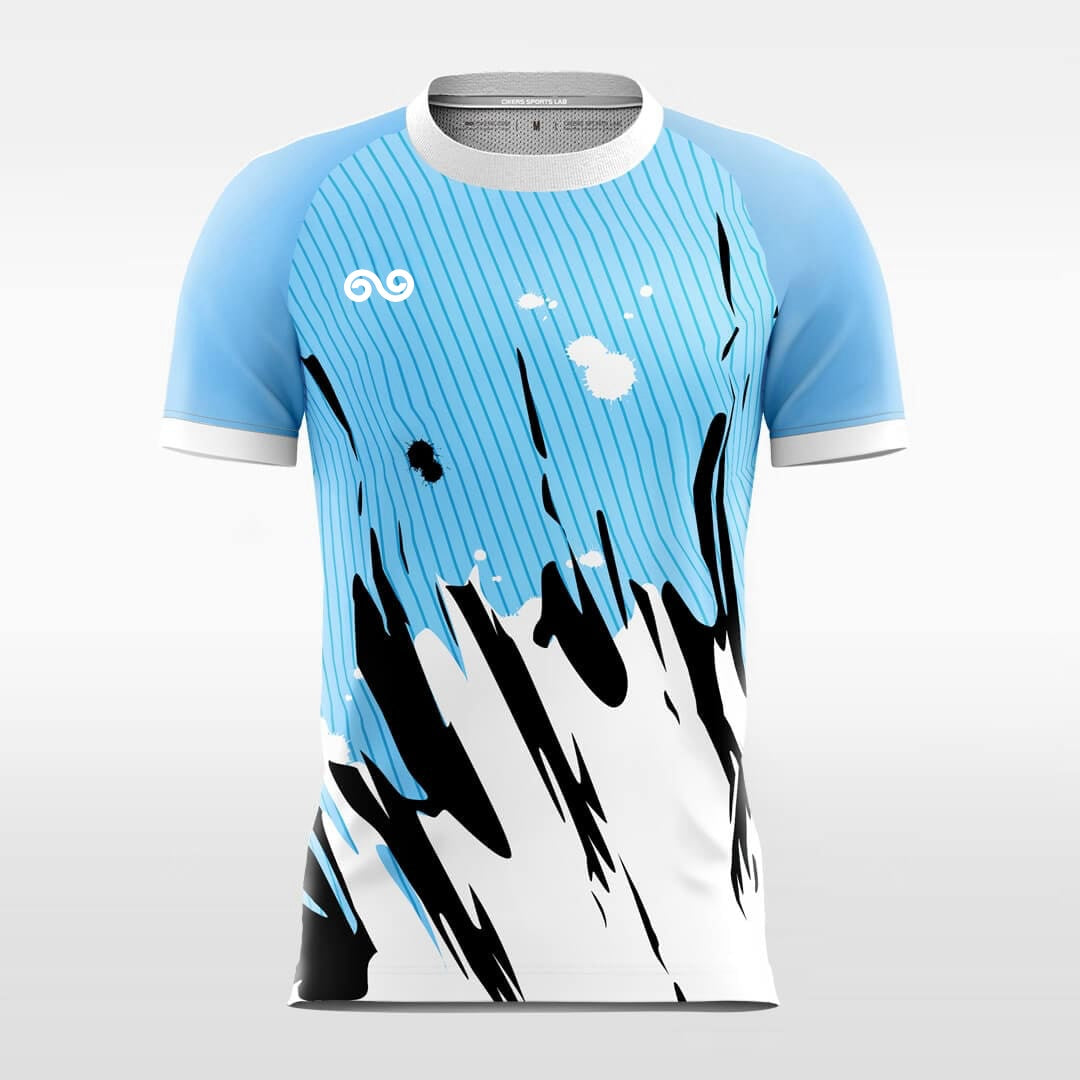 Eruption - Custom Soccer Jersey for Men White and Blue Sublimated