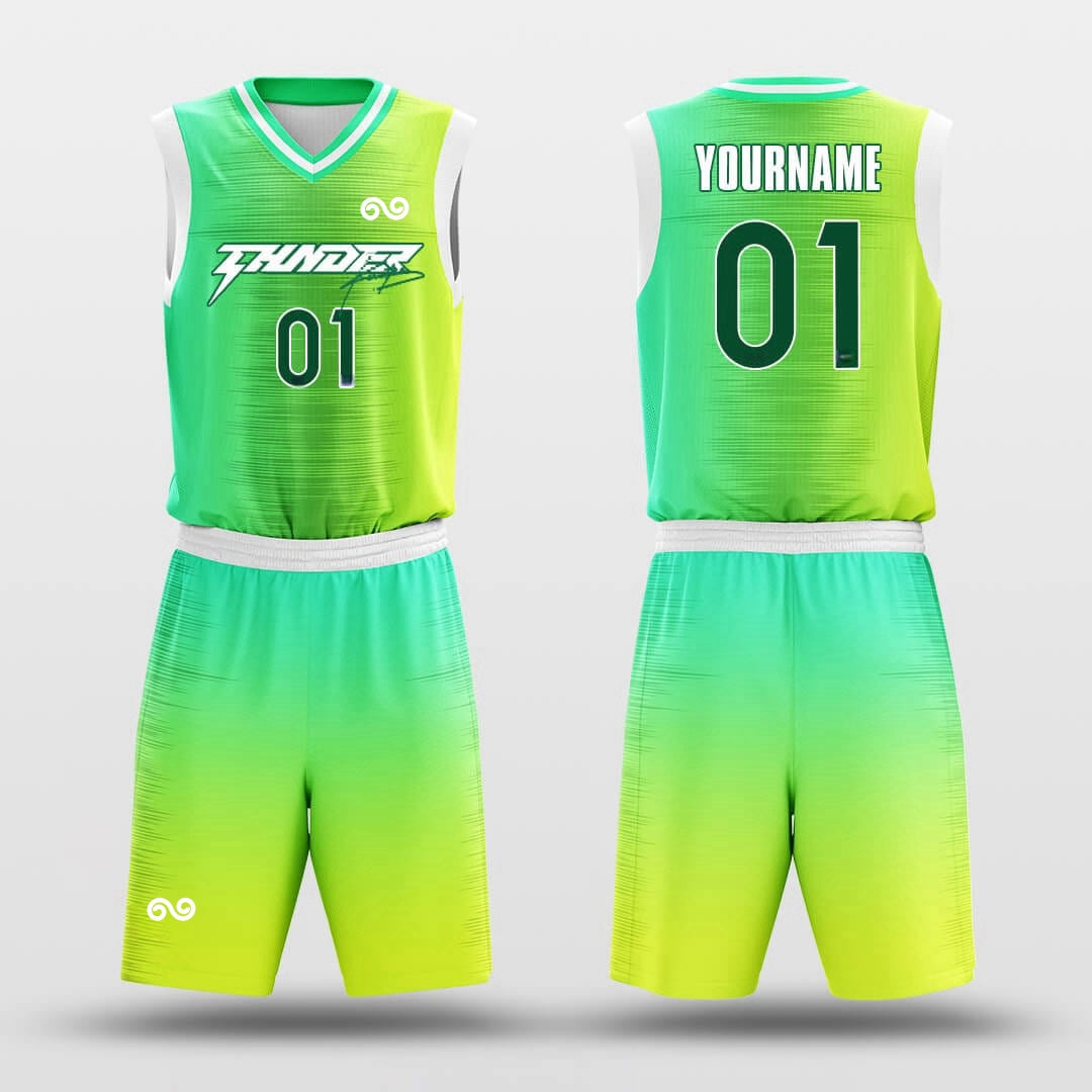 Green Light -Custom Basketball Jersey with Shorts Subliamted