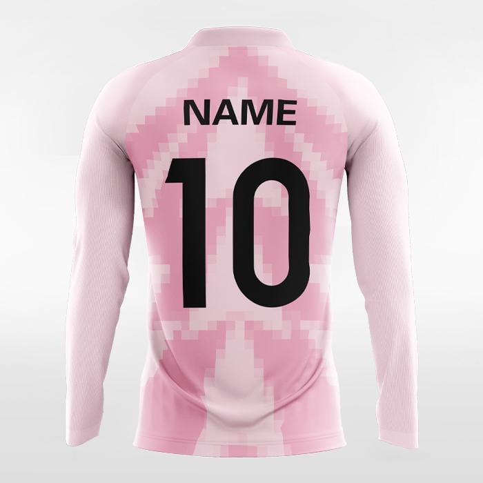Mosaic Pink- Custom Long Sleeve Soccer Jersey for Men