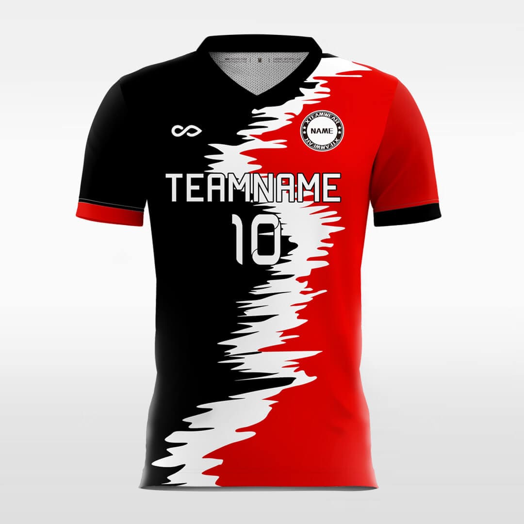 black red soccer jersey