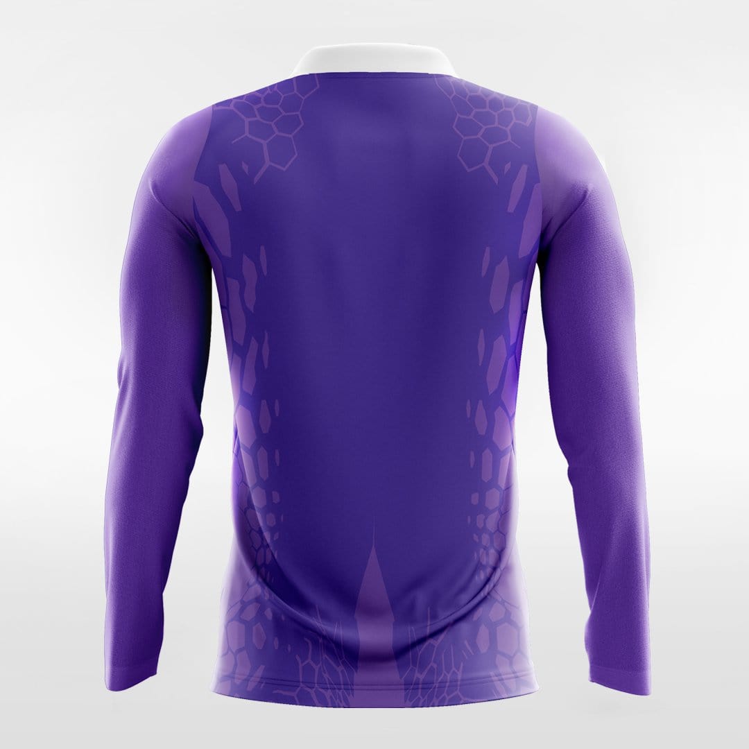 Dragon Vein - Custom Long Sleeve Soccer Jersey Purple for Men