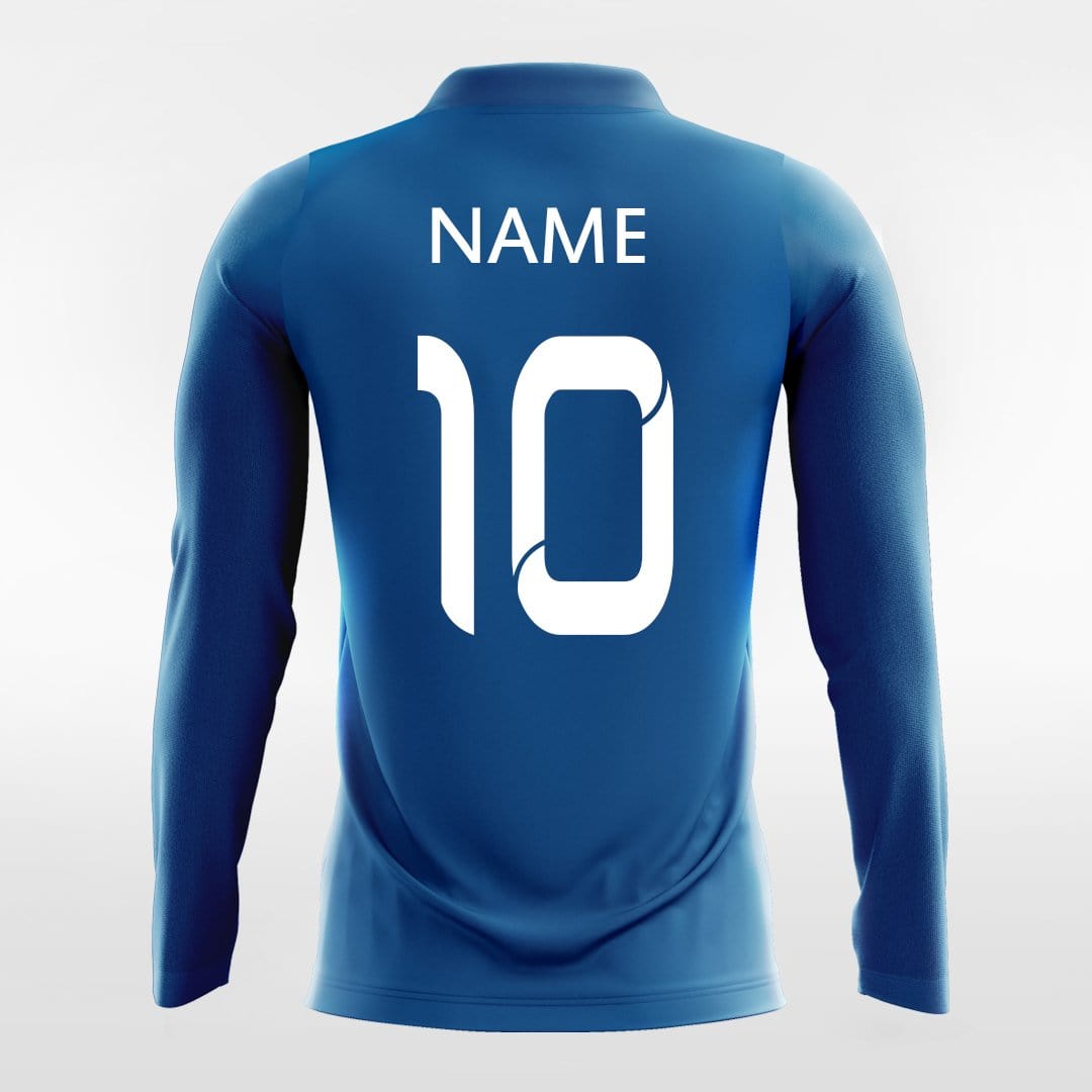Apollo - Custom Long Sleeve Soccer Jersey Dark Blue for Men