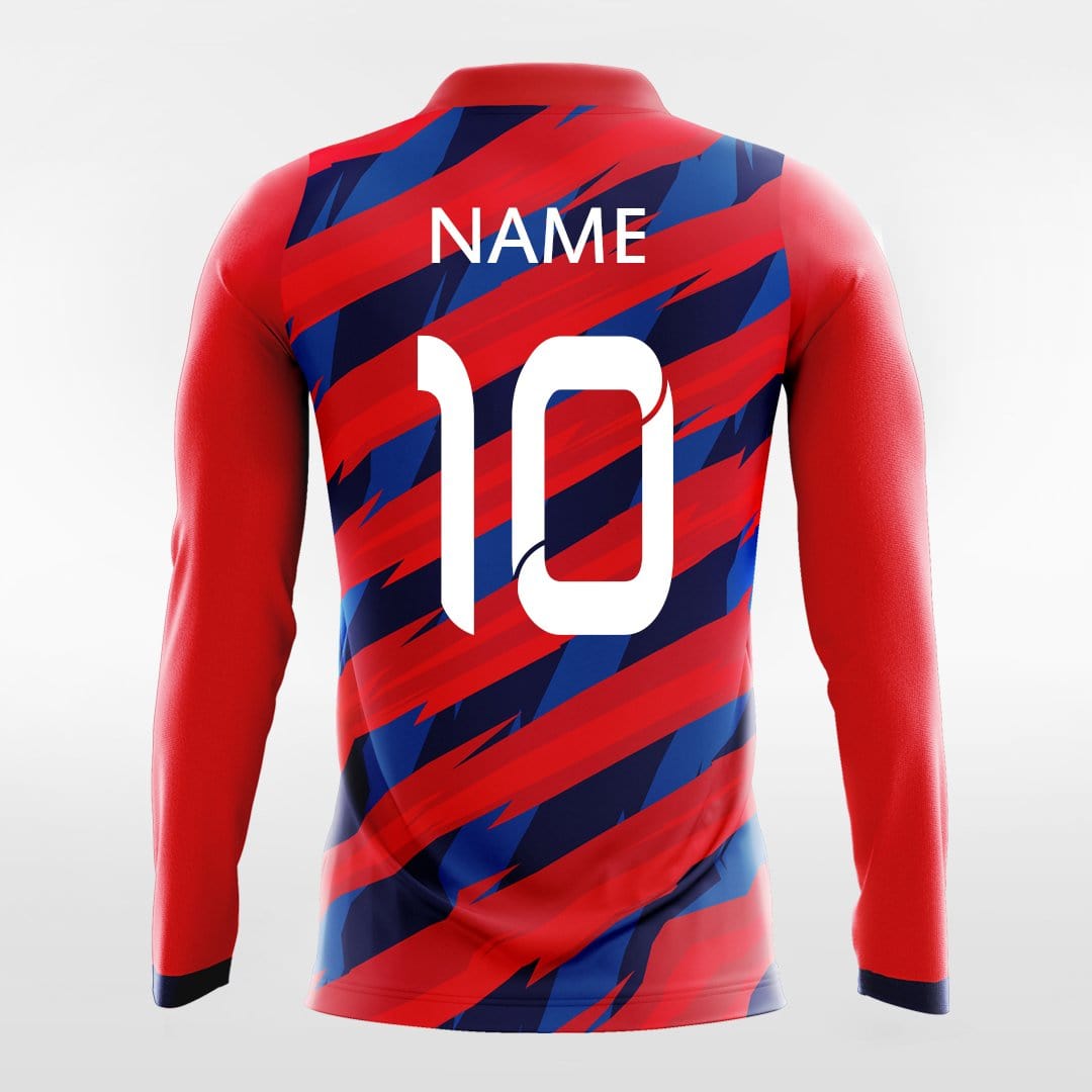Thorn - Custom Long Sleeve Soccer Jersey Red for Men