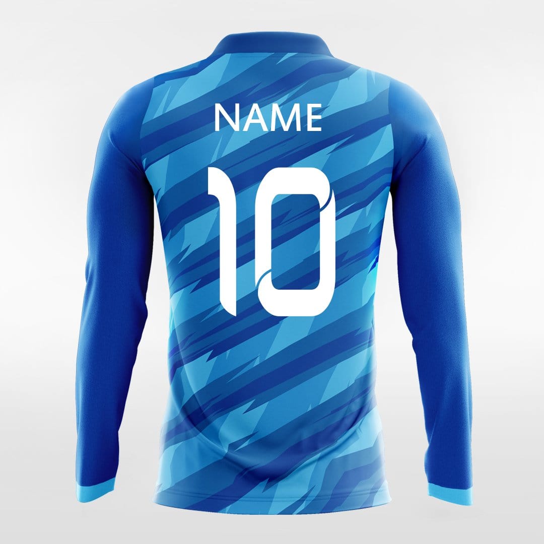 Thorn - Custom Long Sleeve Soccer Jersey Blue for Men
