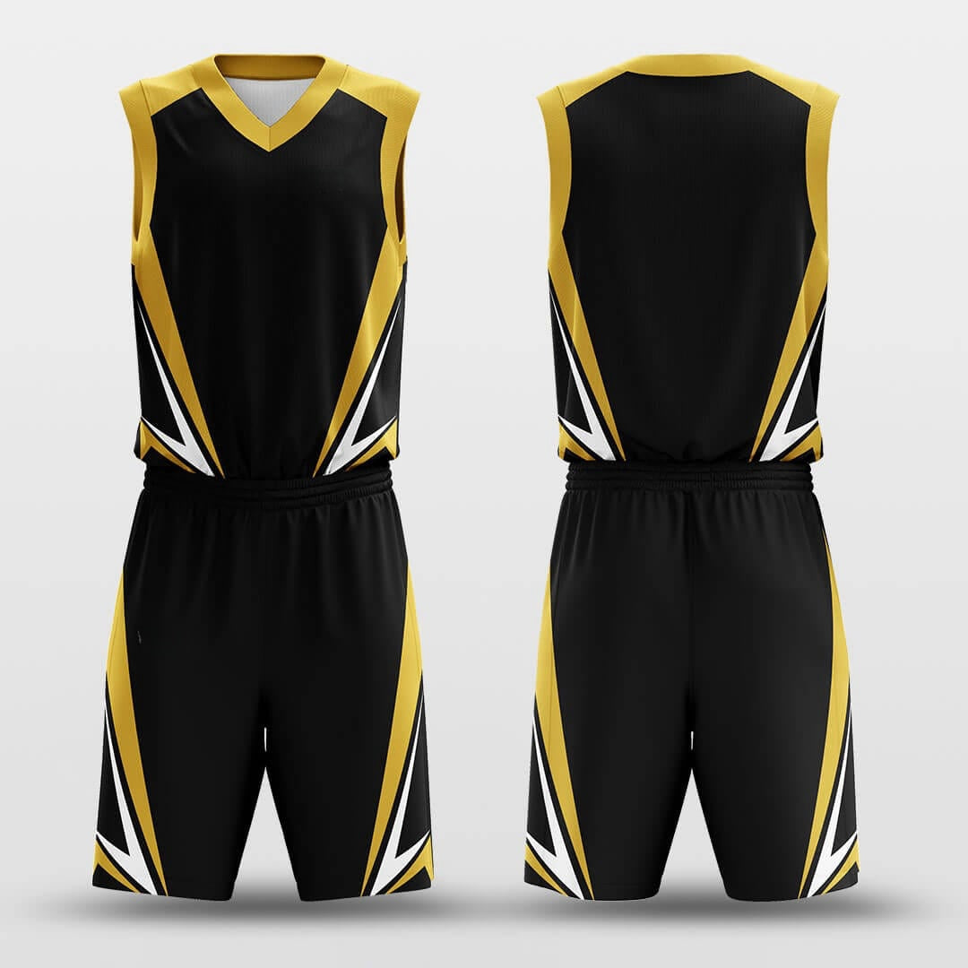Golden Armor Glory -Custom Basketball Jersey with Shorts Subliamted