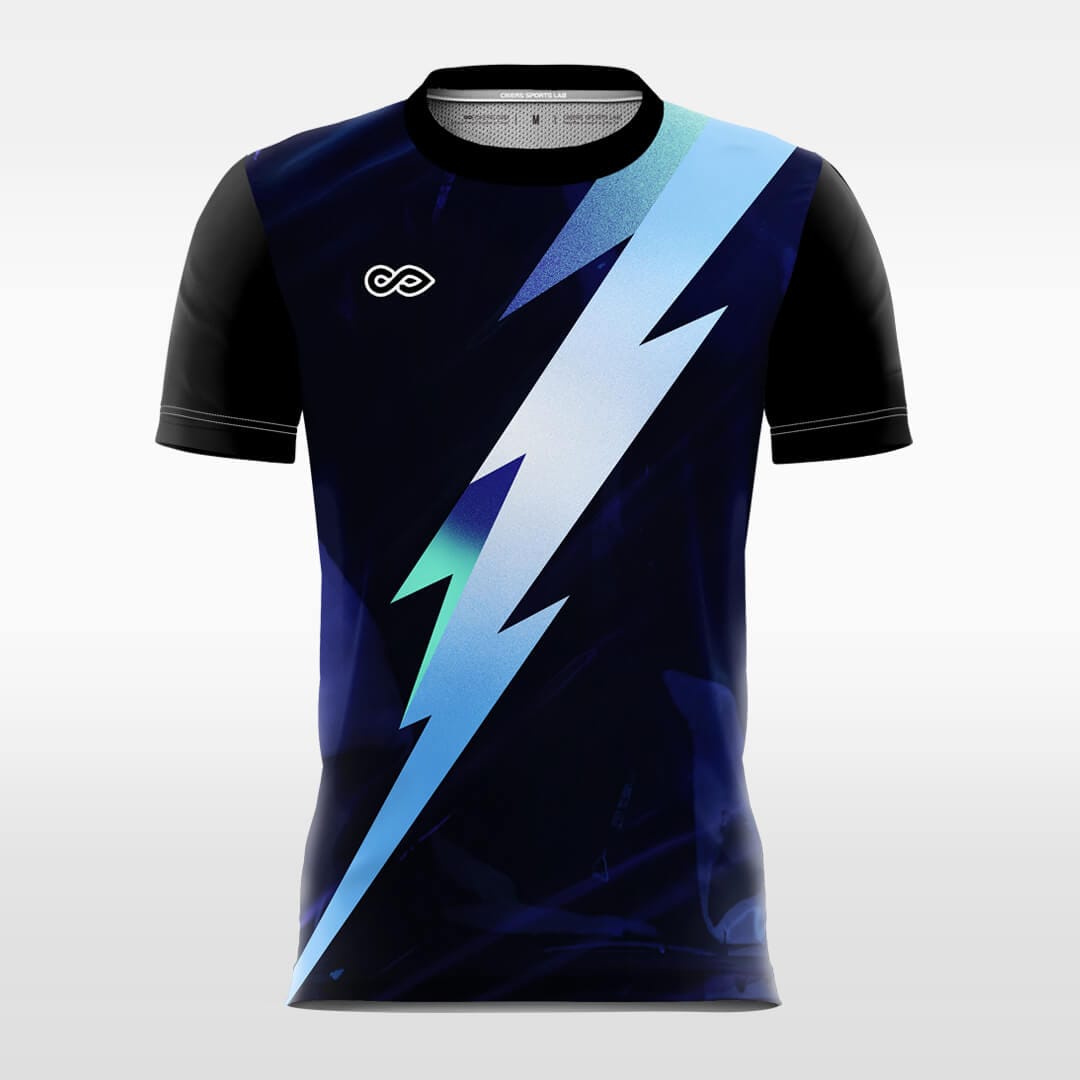 black custom short soccer jersey