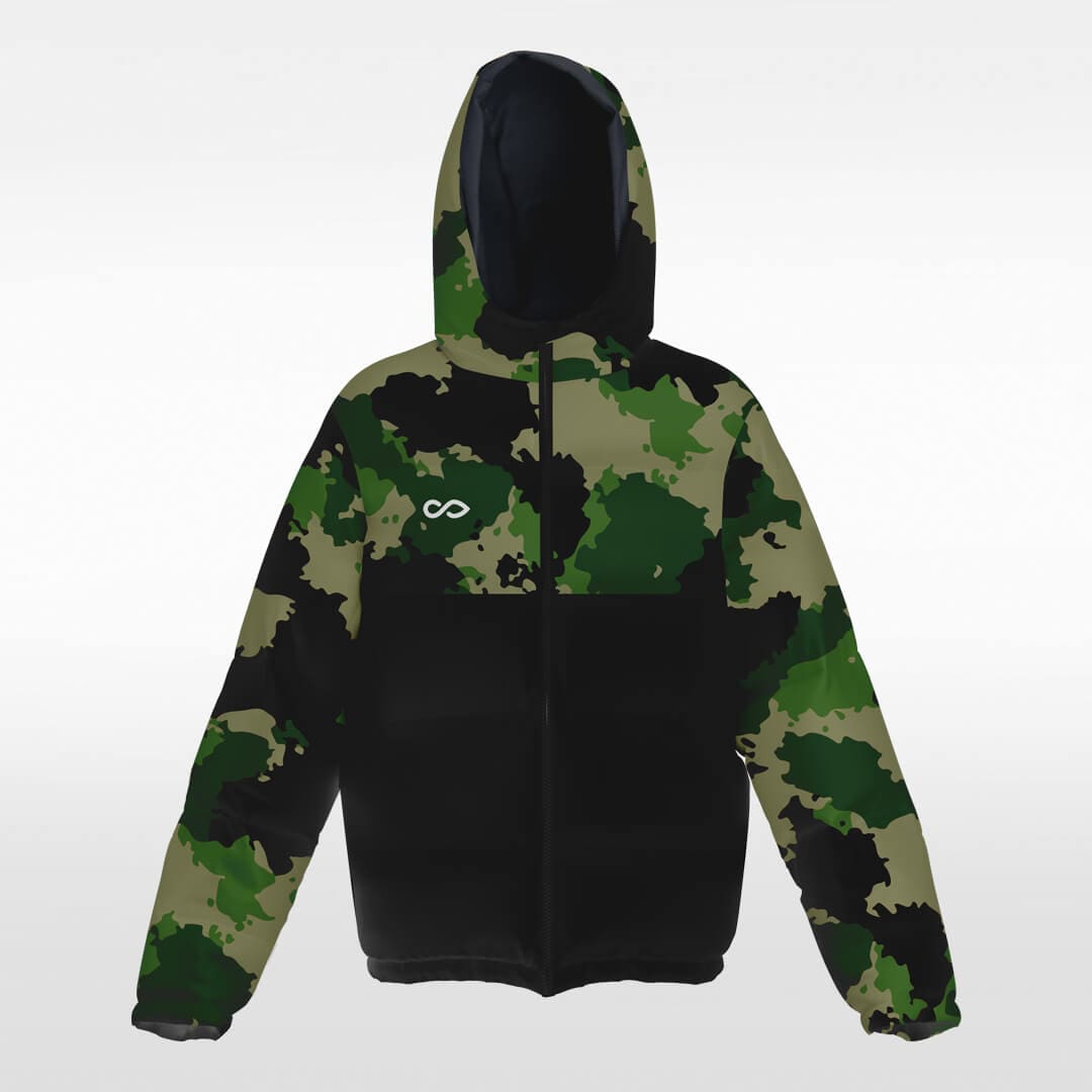 black custom short winter jacket