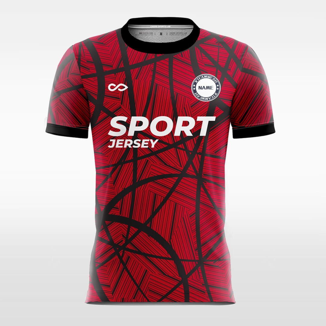 black custom sleeve soccer jersey