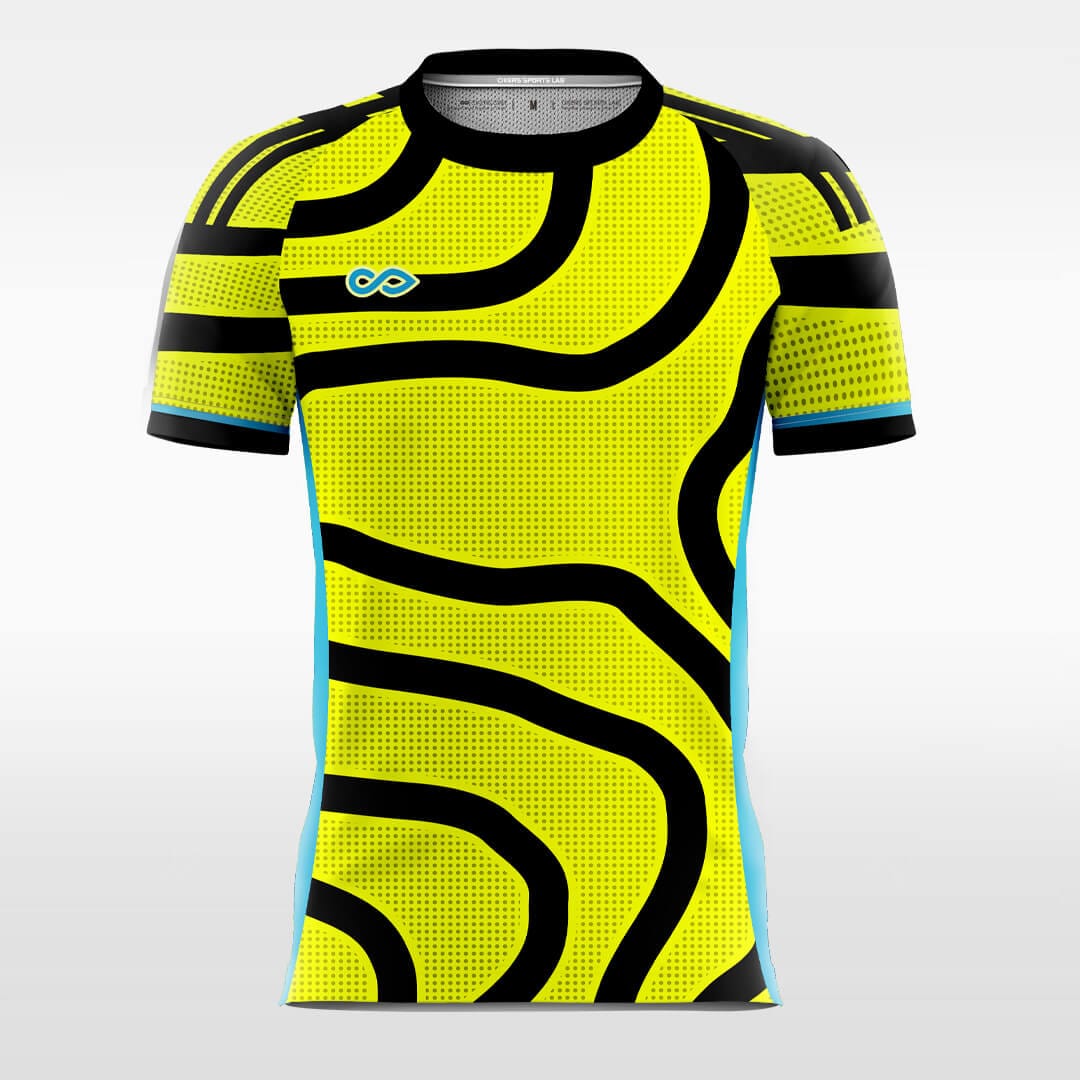 black custom sleeve soccer jersey