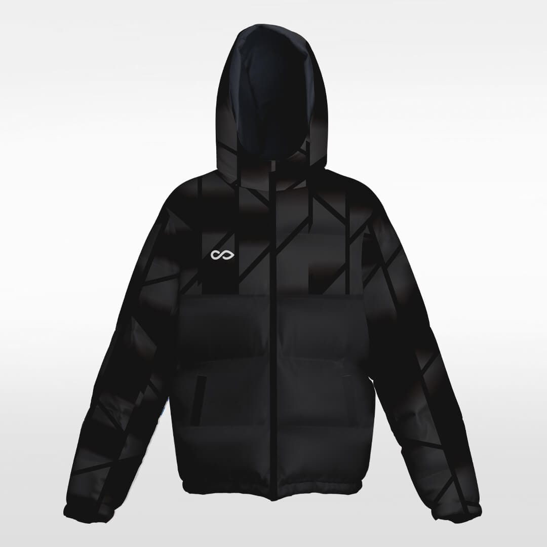 black custom winter short jacket