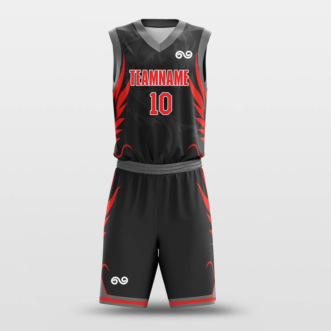 Black Dragon -Custom Basketball Jersey with Shorts Subliamted