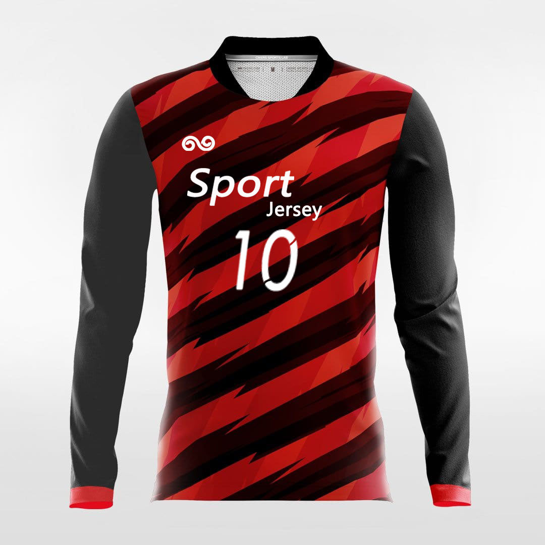 Thorn - Custom Long Sleeve Soccer Jersey Black for Men