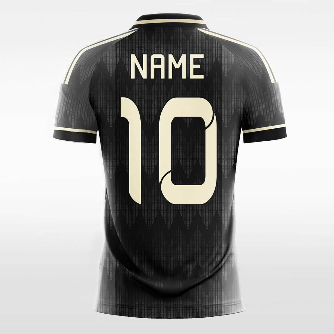 black short sleeve soccer jersey