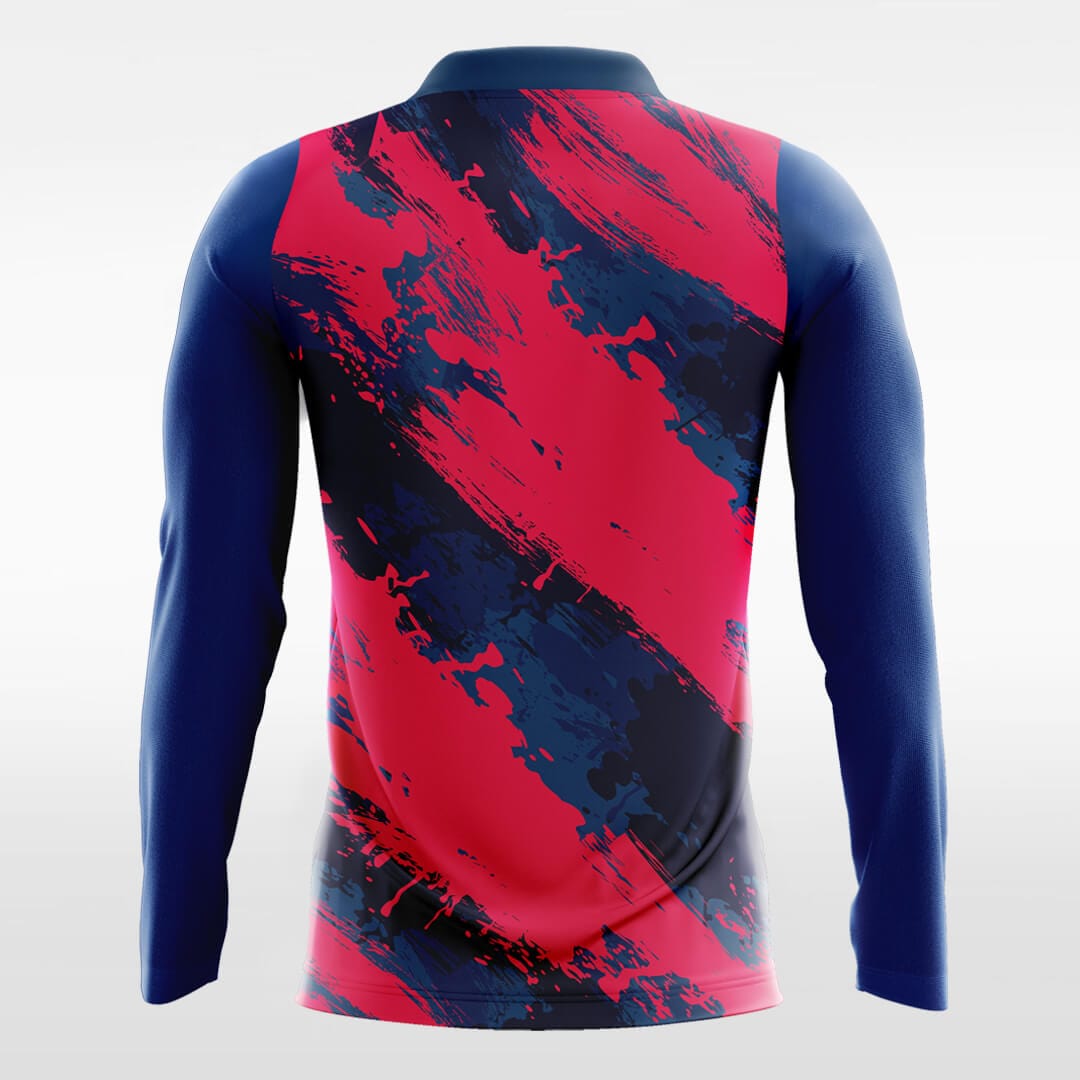 Graffiti - Custom Long Sleeve Soccer Jersey Red for Men