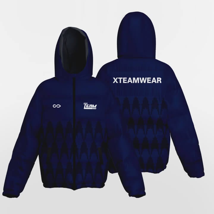     blue custom long winter coat