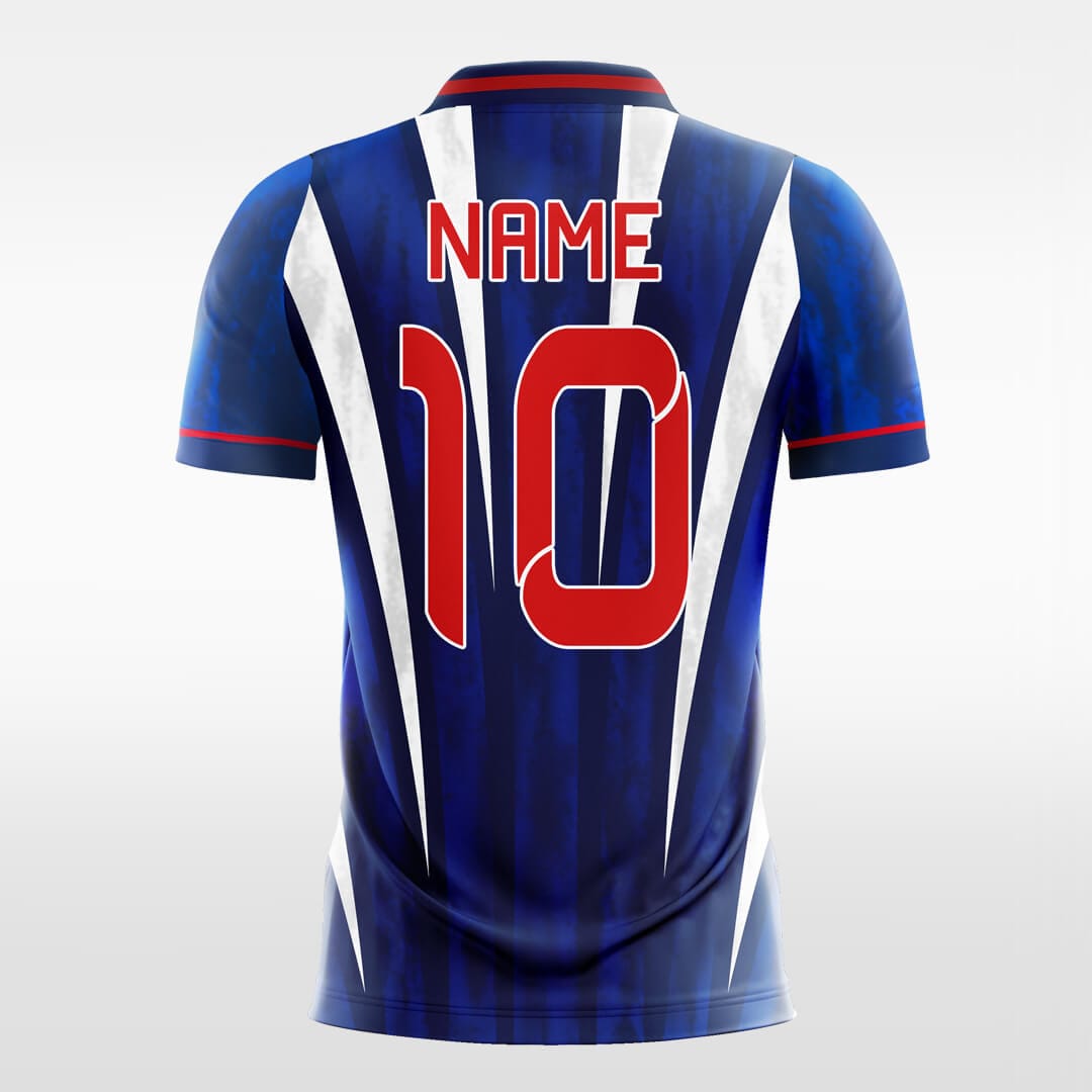 blue custom short sleeve jersey