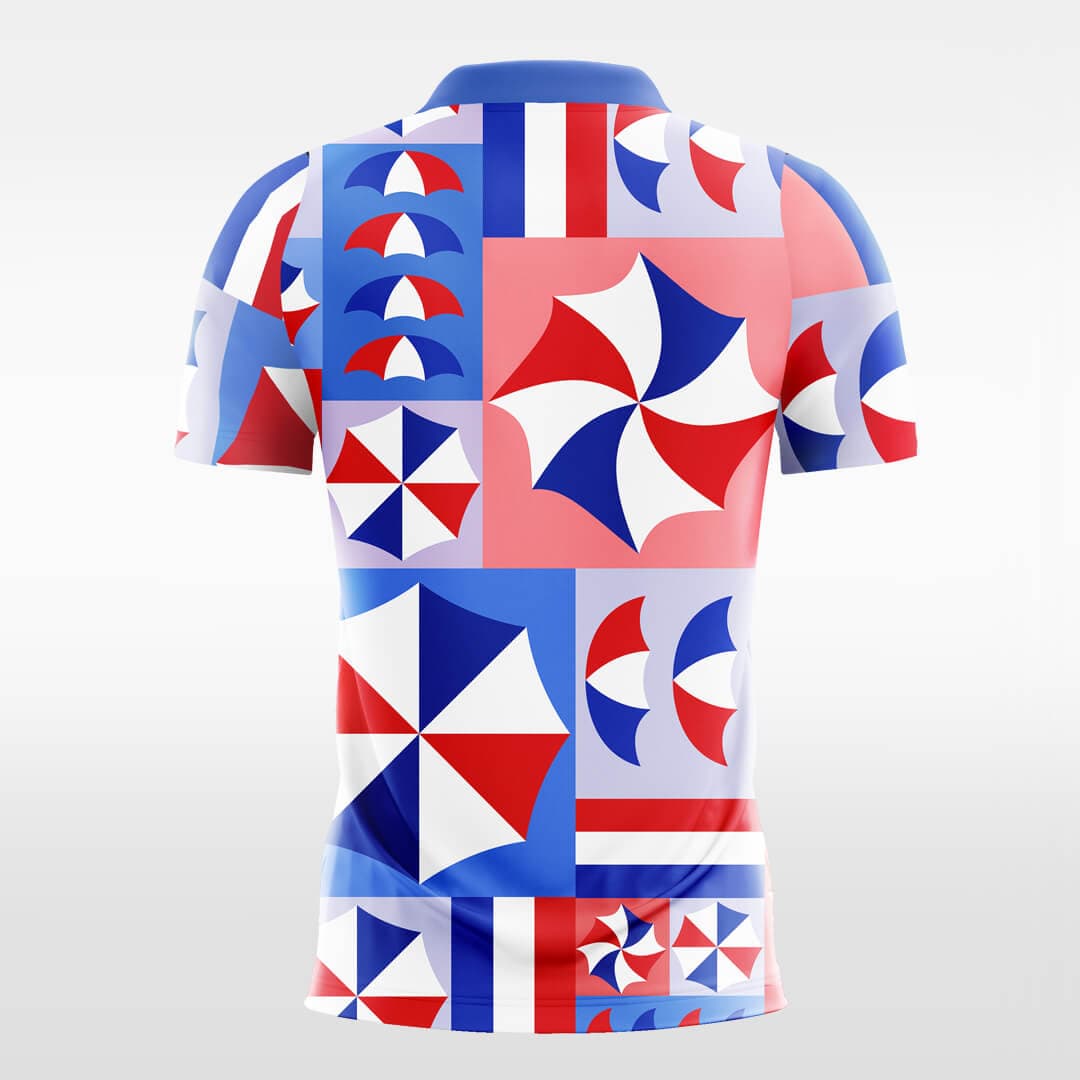 blue custom short sleeve jersey