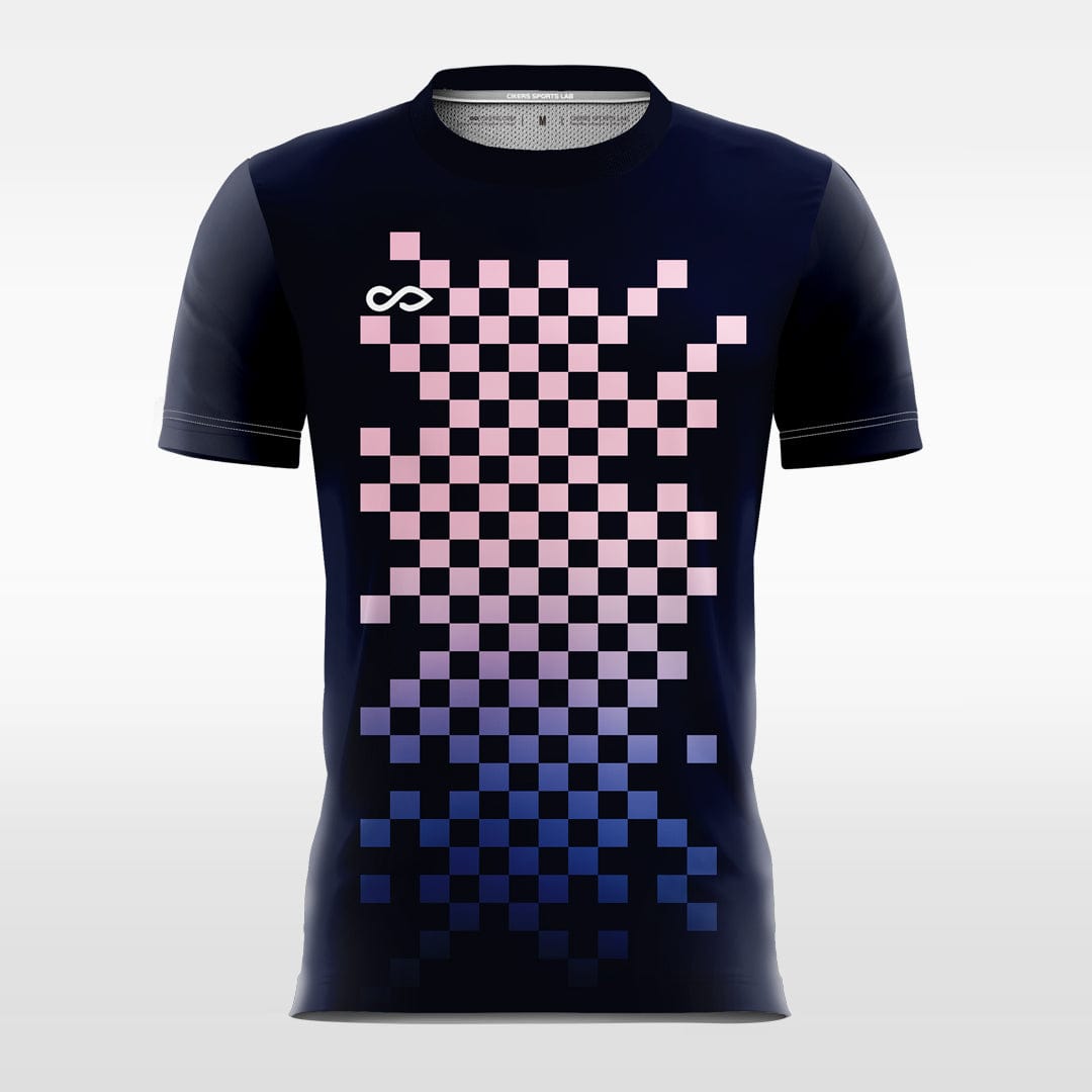 blue custom short soccer jersey