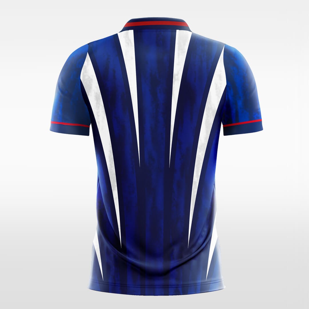 blue custom short soccer jersey