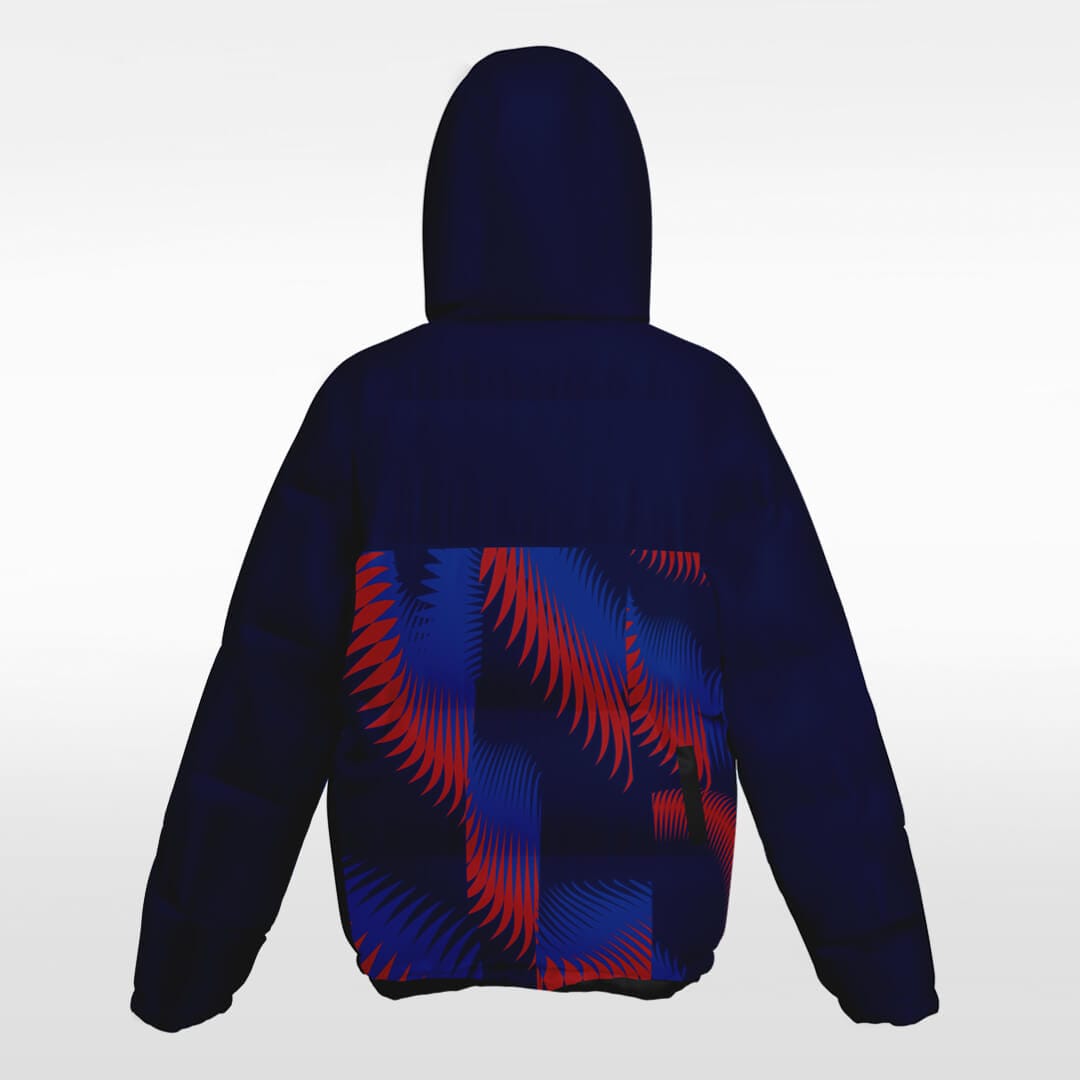 blue custom short winter jacket
