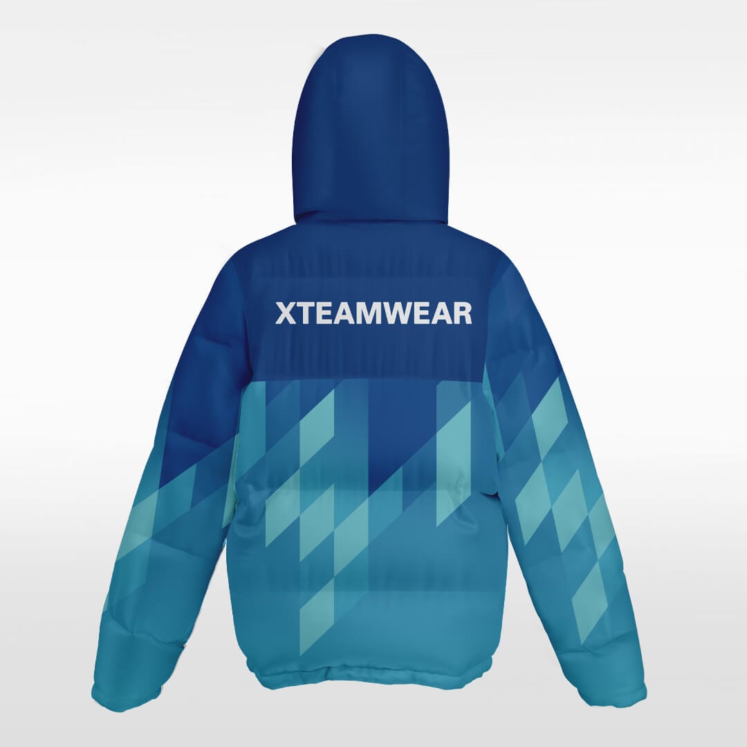 blue custom short winter jacket