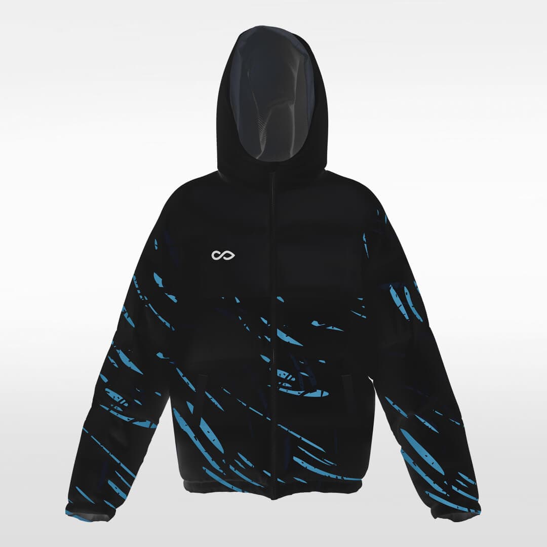         blue custom short winter jacket