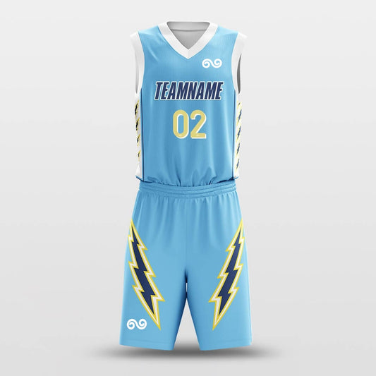 Blue Lightning -Custom Basketball Jersey with Shorts Subliamted