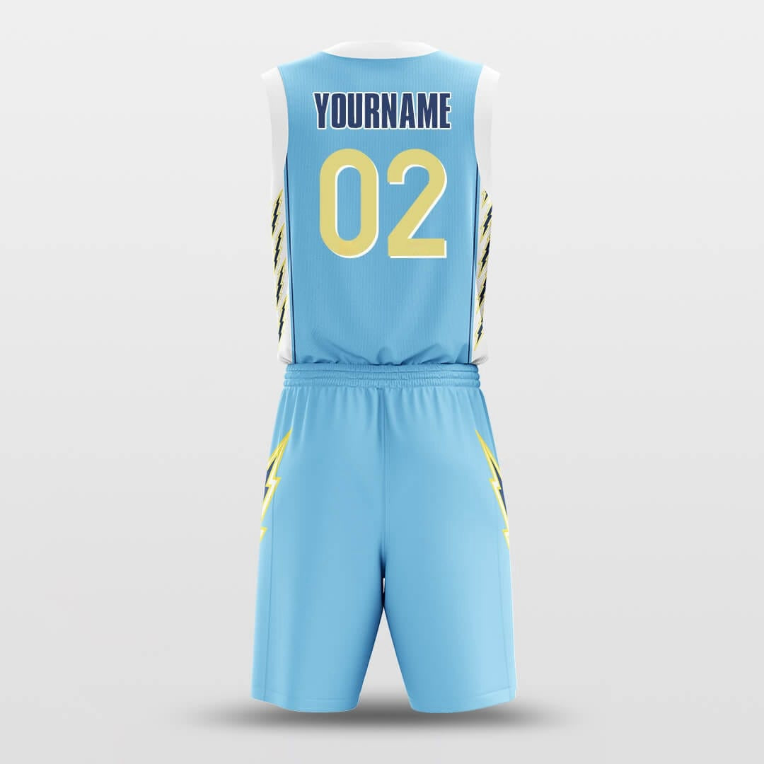 Blue Lightning -Custom Basketball Jersey with Shorts Subliamted