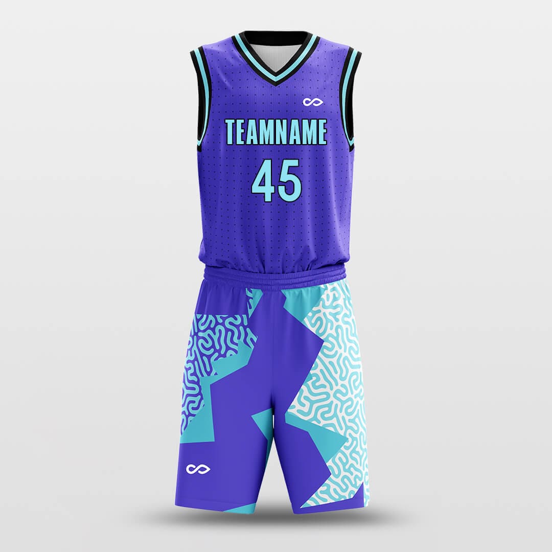 blue purple basketball jersey set