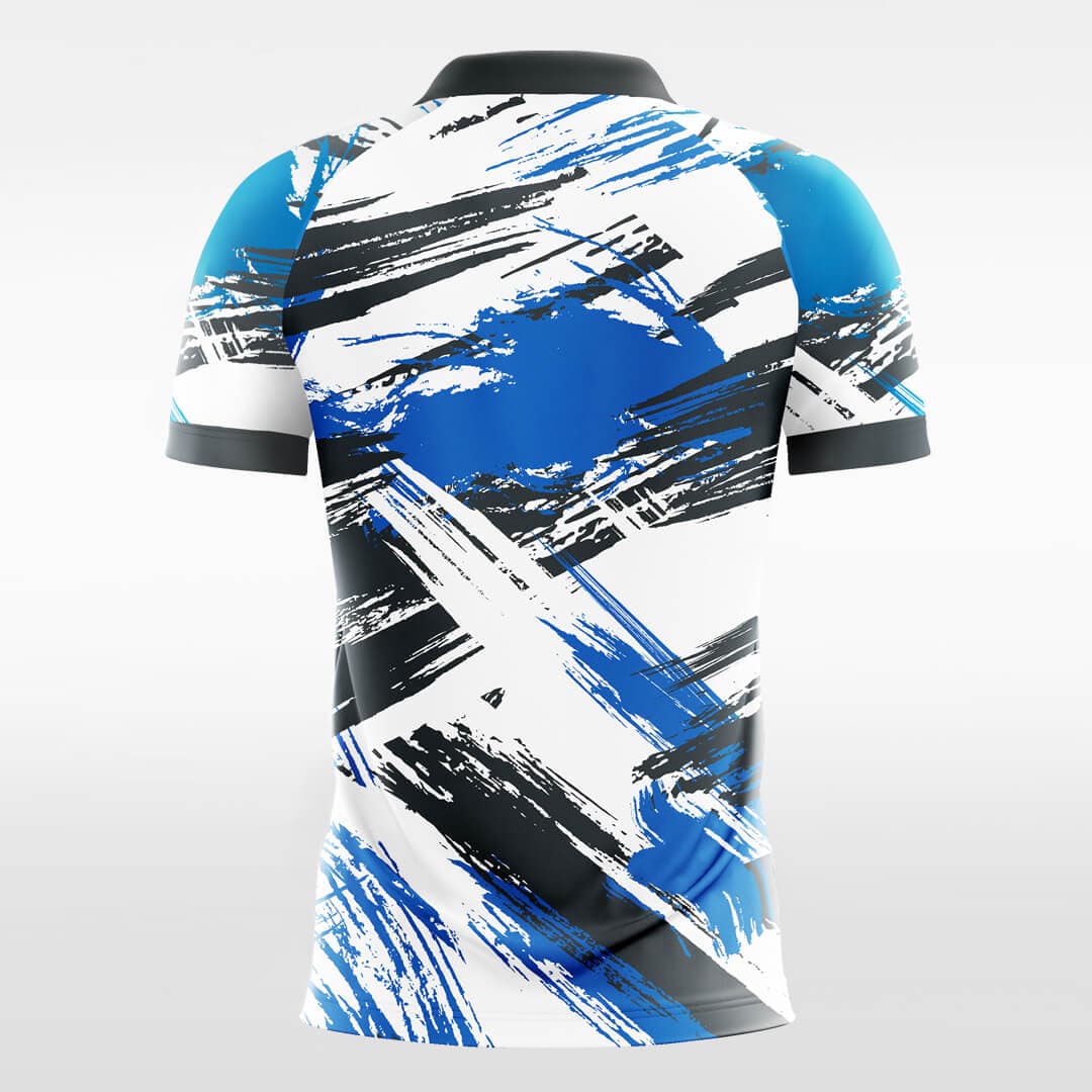 blue short sleeve soccer jersey