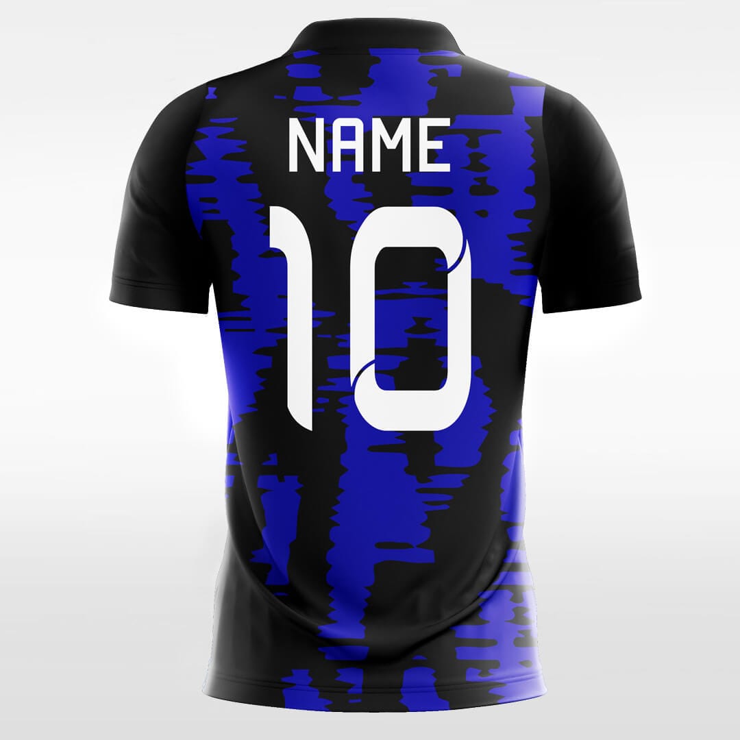 blue short sleeve soccer jersey