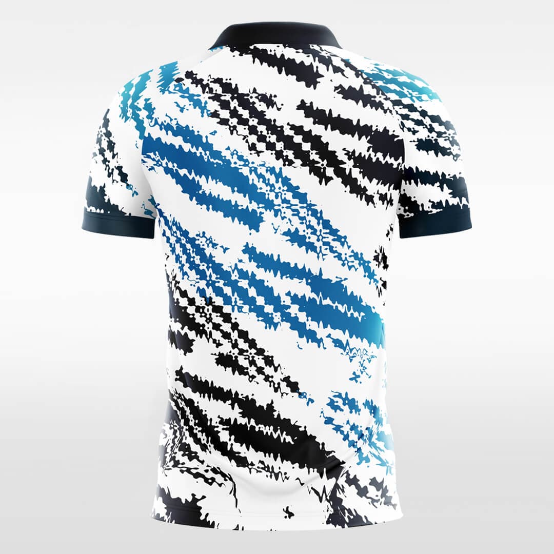 blue short sleeve soccer jersey