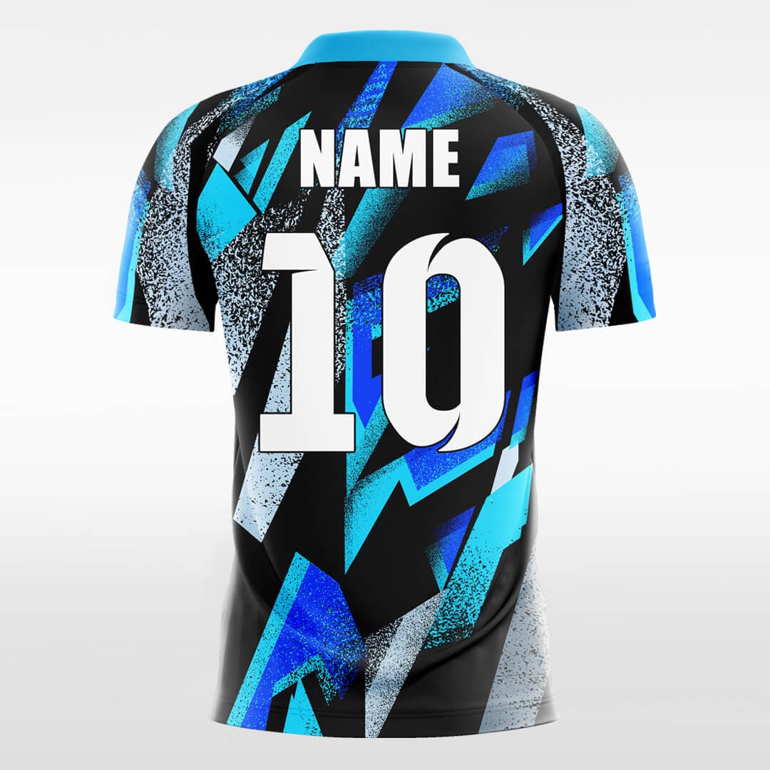 blue short sleeve soccer jersey