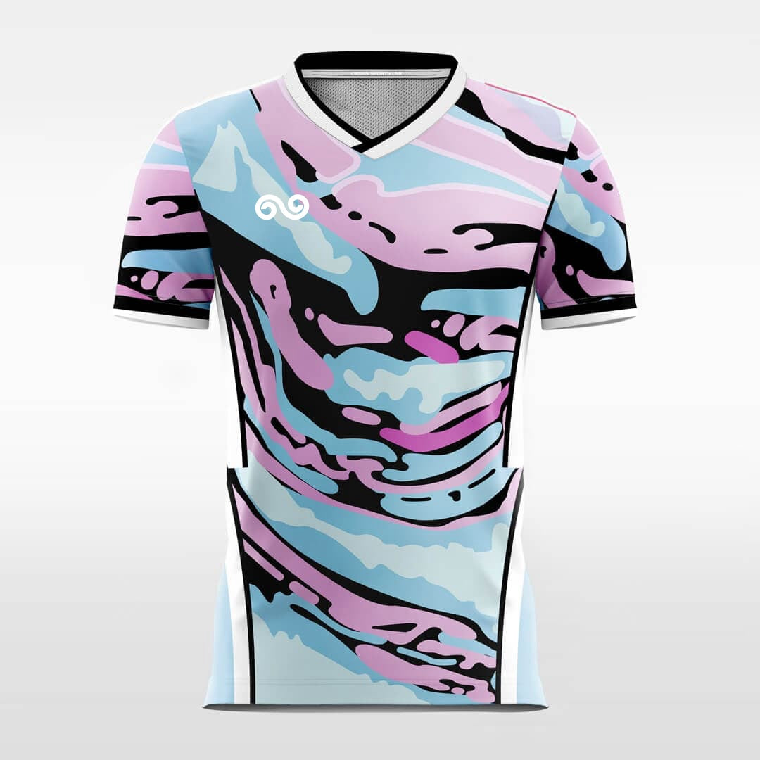 Camouflage Graphic - Custom Soccer Jersey for Men Blue Sublimated
