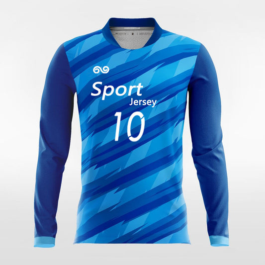 Thorn - Custom Long Sleeve Soccer Jersey Blue for Men