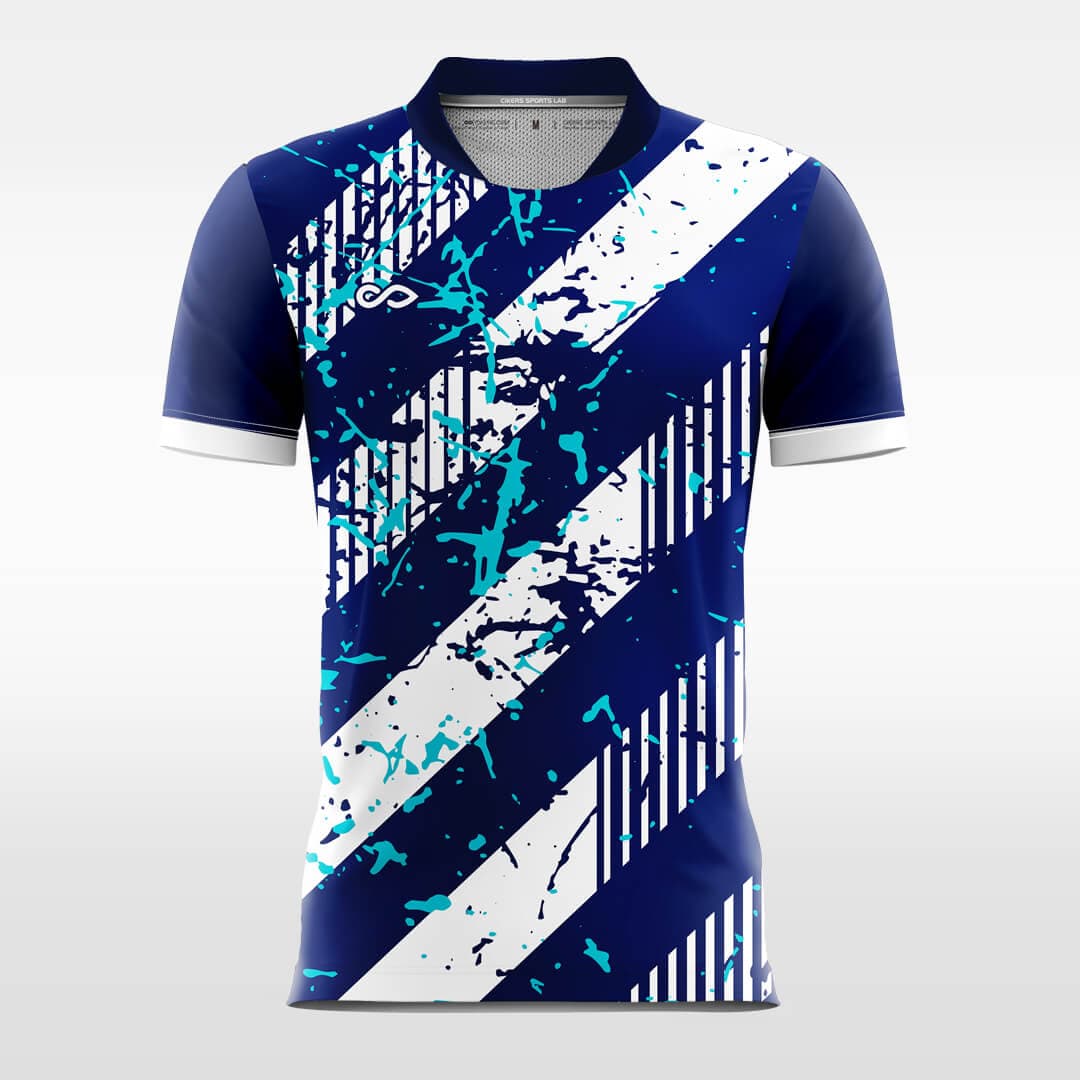 blue sublimated short sleeve jersey