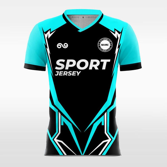 Mech Warrior - Custom Soccer Jersey for Men Blue Sublimated