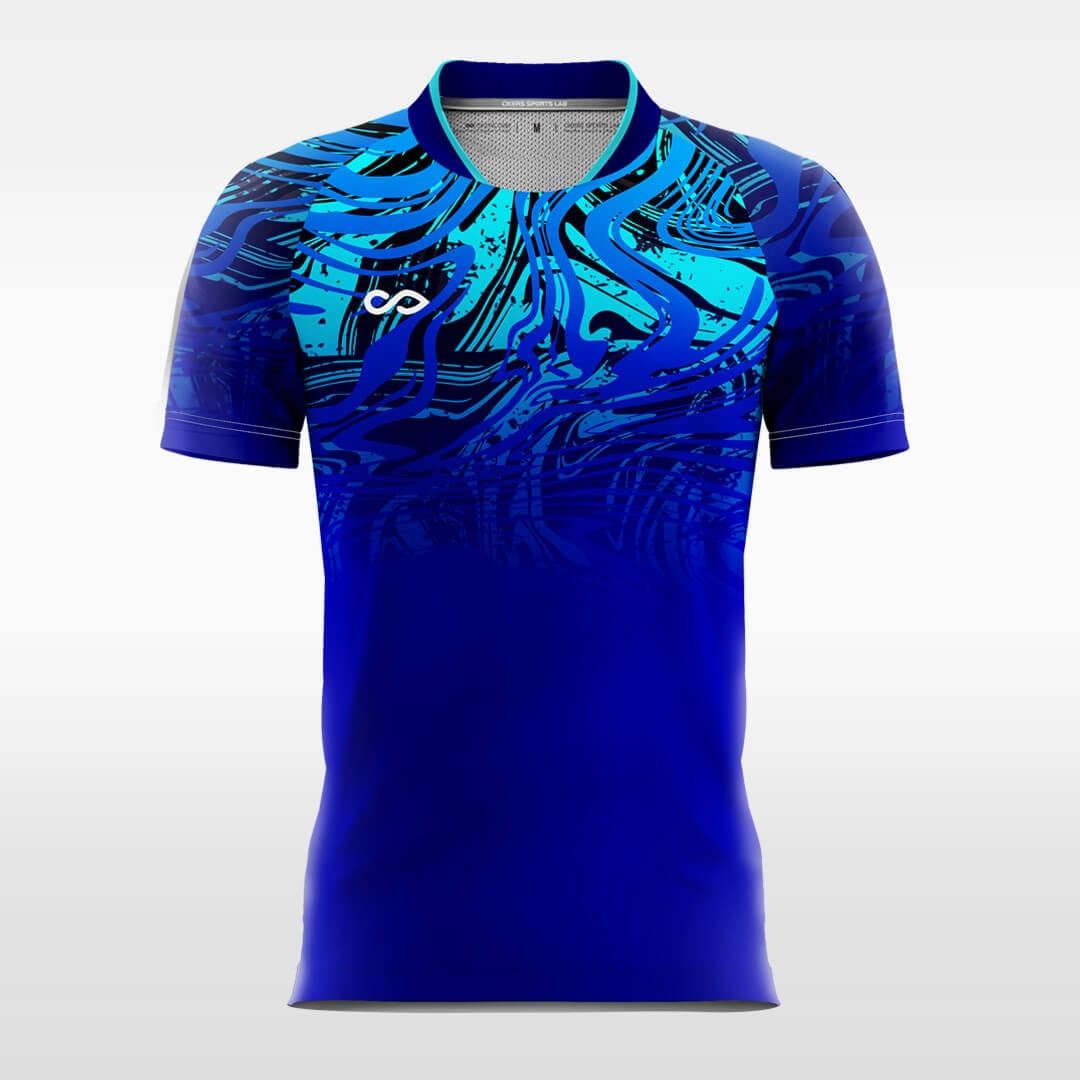     blue sublimation short sleeve soccer jersey