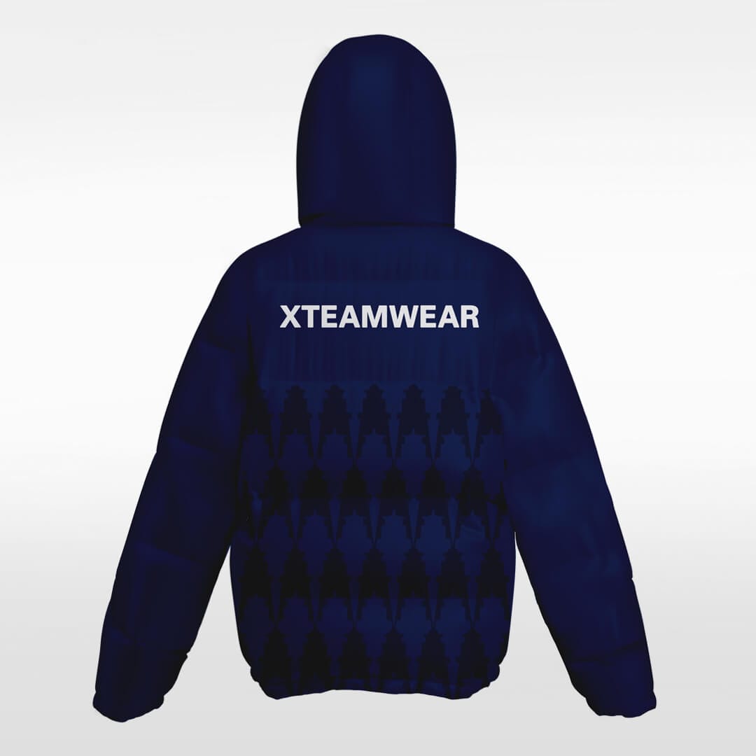 blue winter long coat