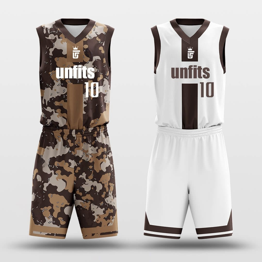 Camouflage -Custom Reversible Basketball Jersey with Shorts Subliamted