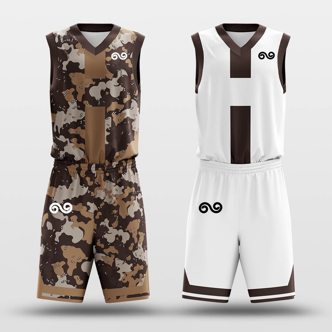 Camouflage -Custom Reversible Basketball Jersey with Shorts Subliamted