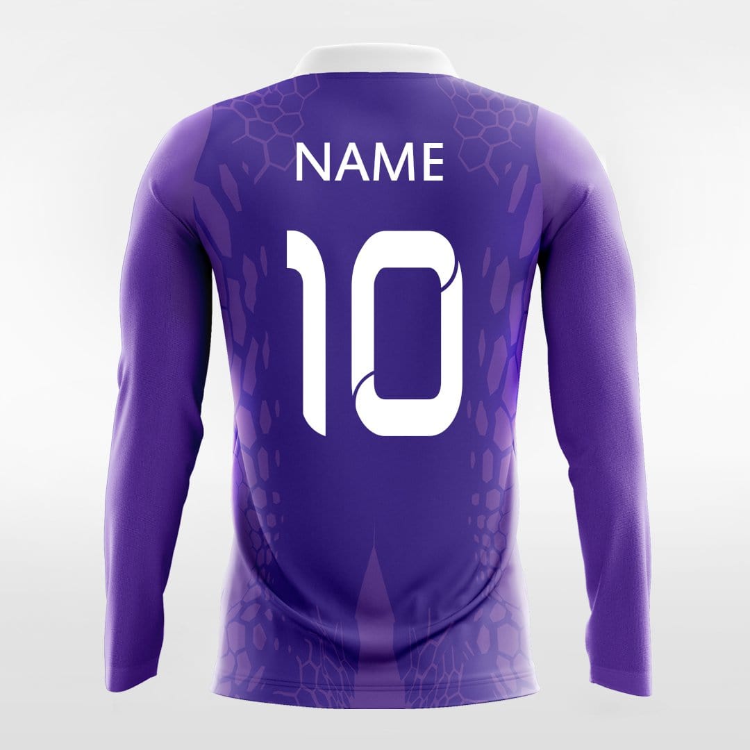 Dragon Vein - Custom Long Sleeve Soccer Jersey Purple for Men