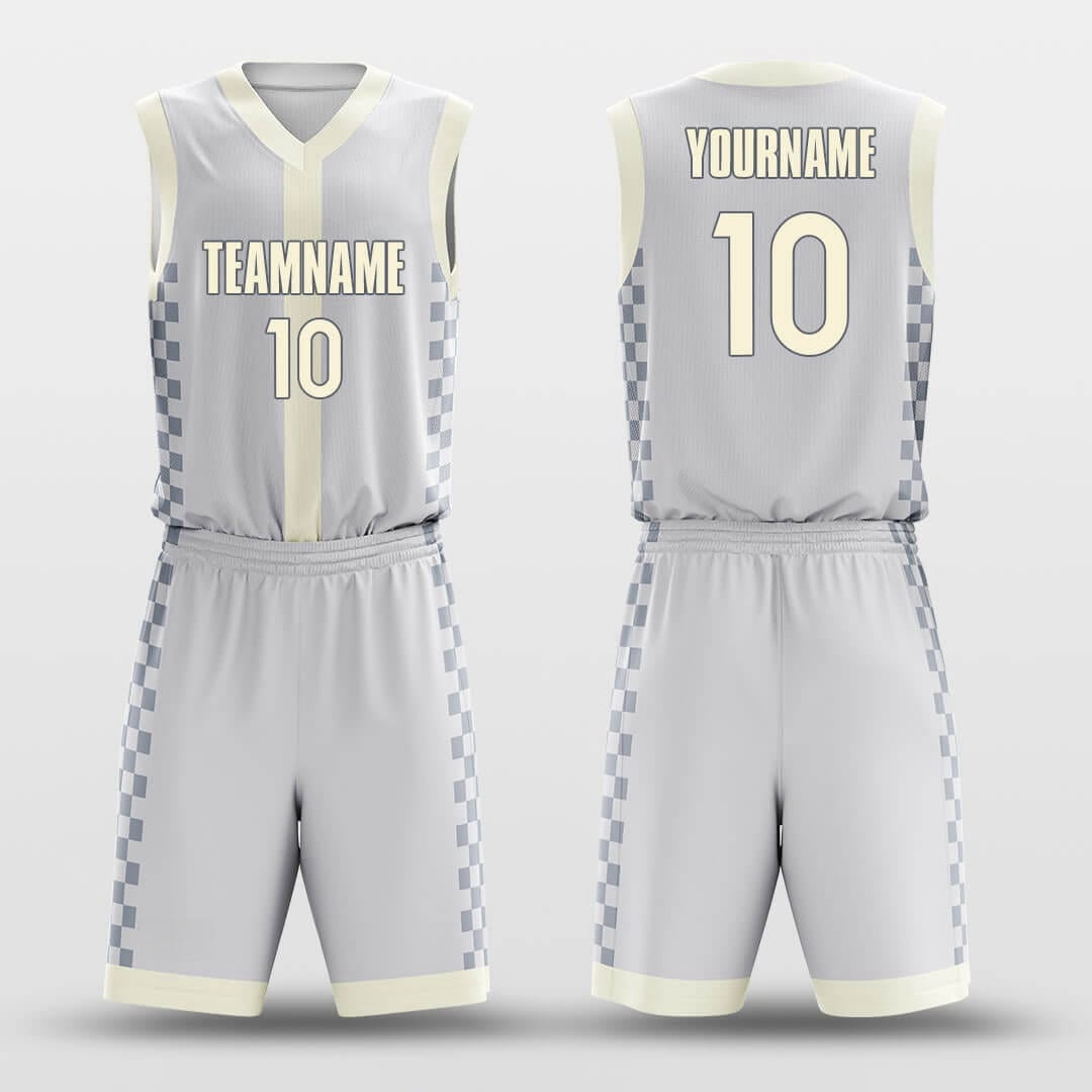 Checkerboard Blue -Custom Basketball Jersey with Shorts Subliamted