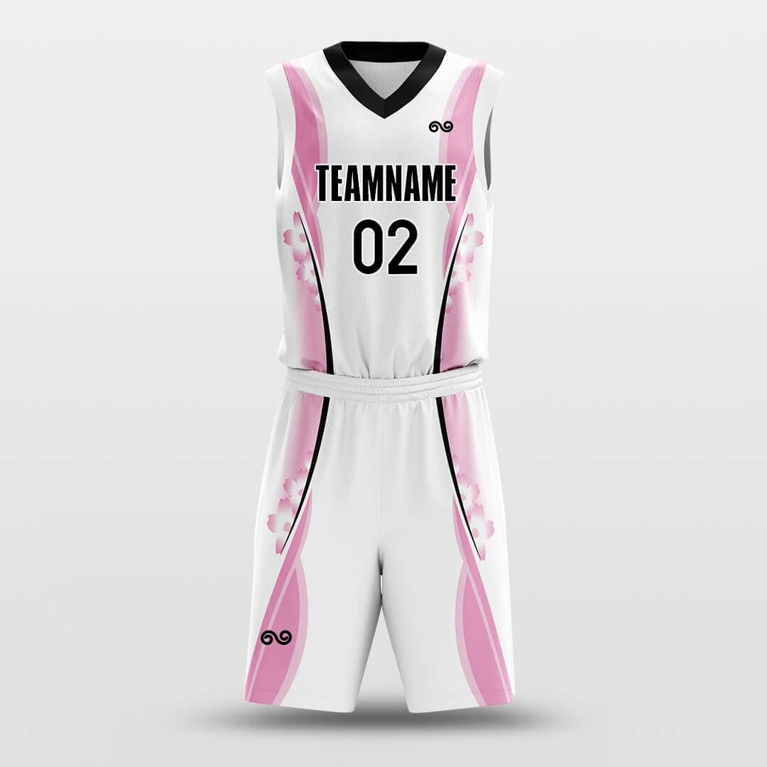 Cherry Blossom -Custom Basketball Jersey with Shorts Subliamted