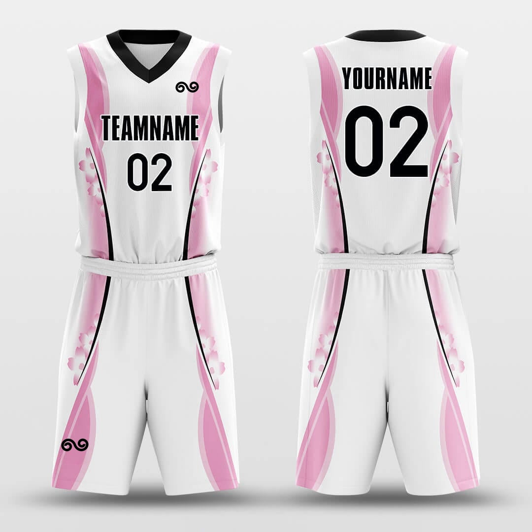 Cherry Blossom -Custom Basketball Jersey with Shorts Subliamted