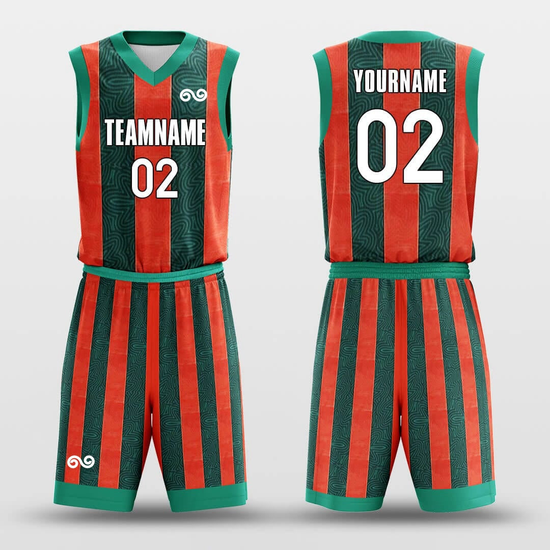 Christmas Stripes -Custom Basketball Jersey with Shorts Subliamted