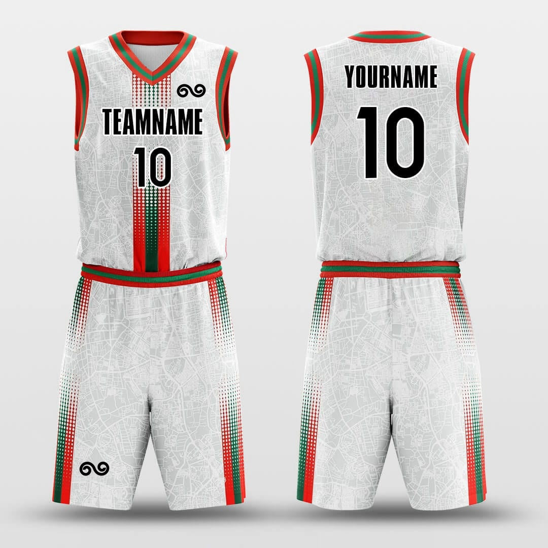 Christmas Map -Custom Basketball Jersey with Shorts Subliamted